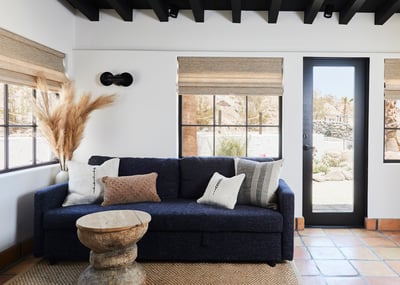Comfortable and chic seating area in the lower casita 