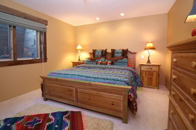 King suite on lower level shares hall bath