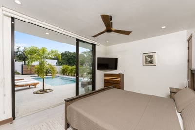- Wake up to palm trees and shimmering pool views just beyond your glass doors
- Enjoy streaming fro