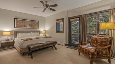 King suite with private balcony on the guest apartment (3rd) level