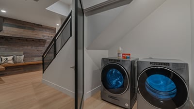Laundry area on lower level