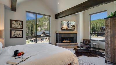 King suite on upper level with desk