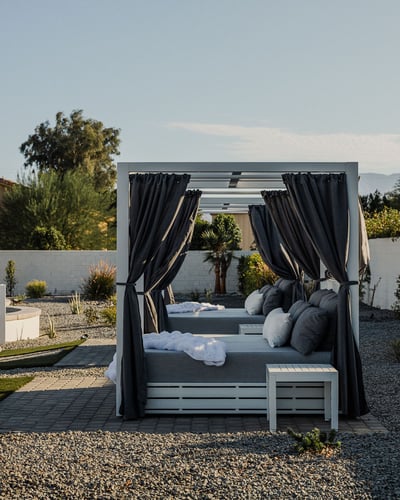 Escape the sun under your own private cabana