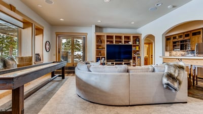 Lower level family room deck access