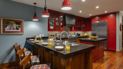 Kitchen with breakfast bar seating
