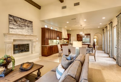 Living room with fireplace
