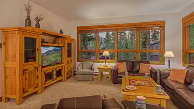 Great room with TV and cozy seating
