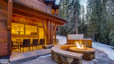 Seating area on back patio