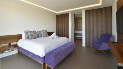 Bedroom 5: On the lower level. King size bed (or Twin beds), air conditioning, HD-TV, Apple TV,