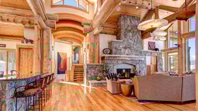 Great room and arched beams