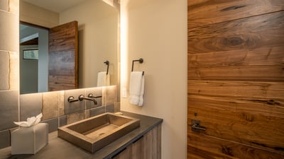 Upper level powder room
