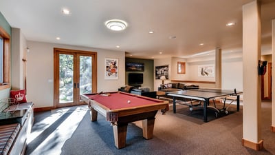 Game room with billiards, ping pong