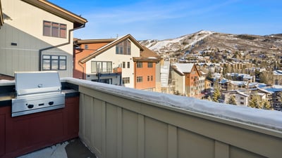 Balcony with ski area views