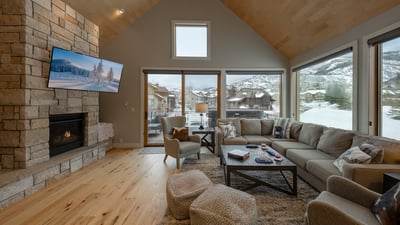 Great Room, Main Level - With mountain view
