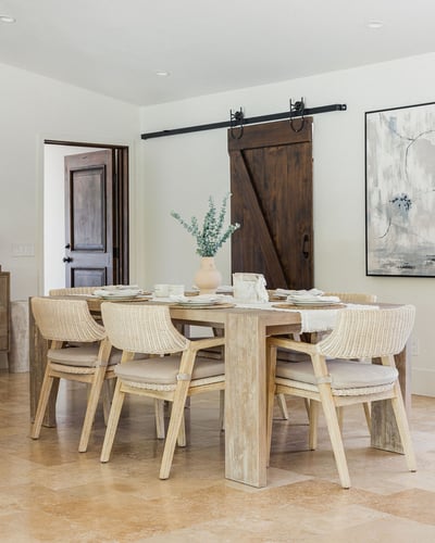 Second dining table with seating for 6.