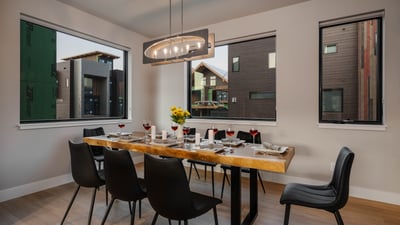 Dining area seats 8