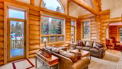 Spacious great room with large windows