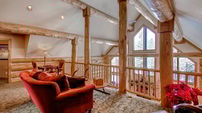 Reading library loft above the great room