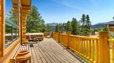 Deck with hot tub