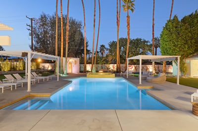Plenty of seating and lounging by the pool for everyone in the group.