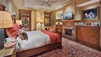 Primary suite with fireplace