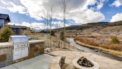Fire pit overlooking the river