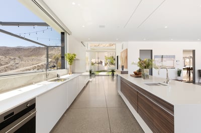 Fully equipped chef's kitchen with an induction cook top and all top of the line appliances