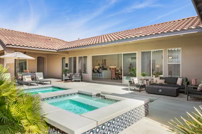 Experience true indoor/outdoor living with floor to ceiling sliding doors