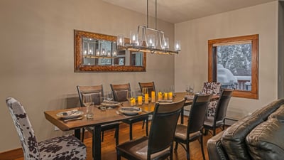 Dining area seats 8
