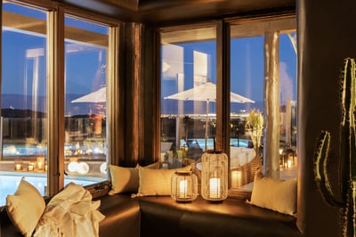 Romantic hideaway corner overlooking the private pool deck