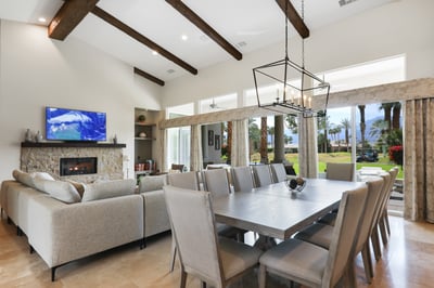 Seating for 12 at the large dining room table.