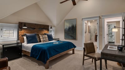 Primary king suite on upper level