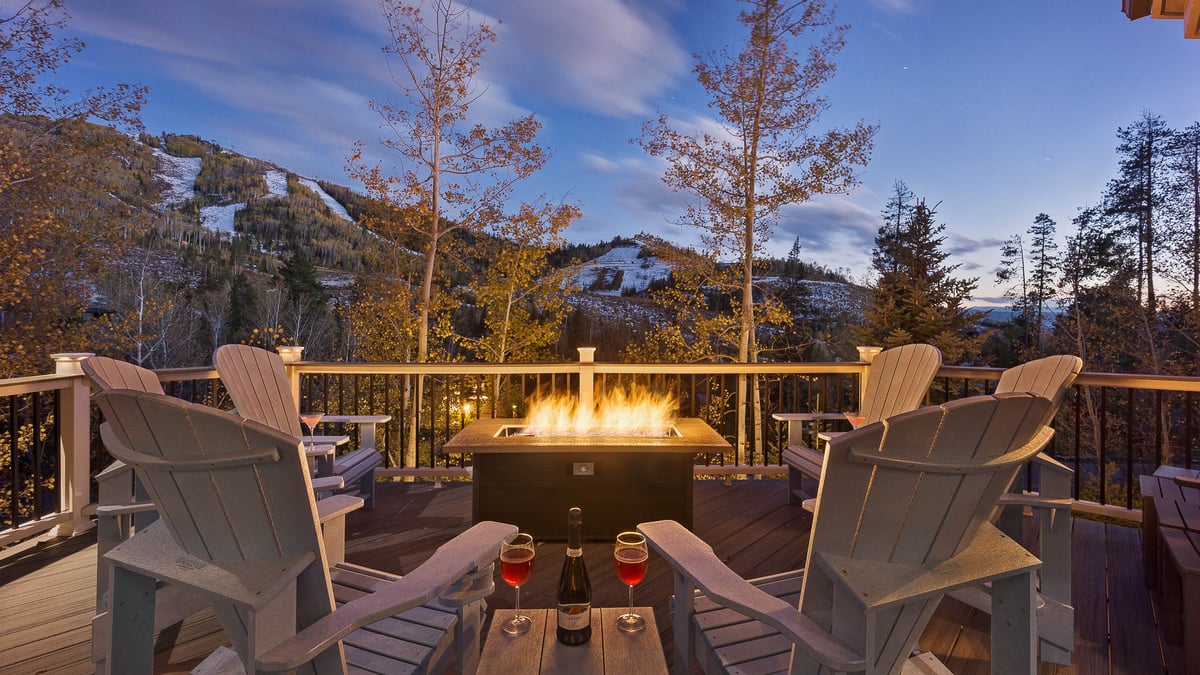 Deck with firepit and views of the ski area - Image 21