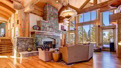 Great room with fireplace