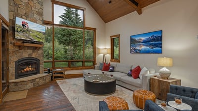 Great room with gorgeous wooded views