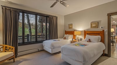 Twin bed suite with main deck access on the main (4th) level