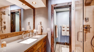 Lower level shared bath