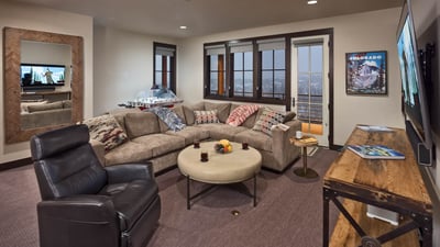 Lower level family room with TV