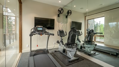 In home gym on lower main level