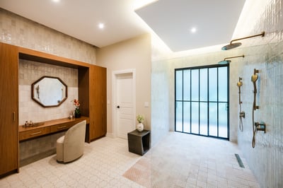 Beige Primary Suite 1 (Main House): Ensuite Bathroom • Double Shower