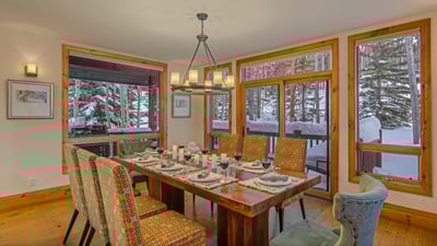 Dining area seats 8
