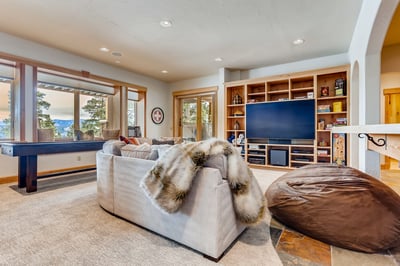 Family room with shuffleboard, TV
