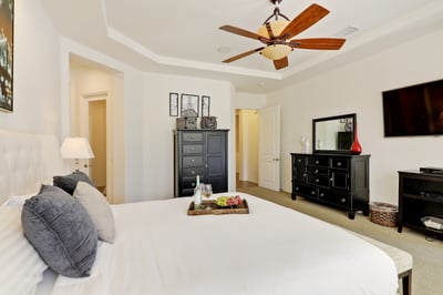 Primary bedroom with king bed