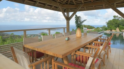 Dining Area: Outdoor dining table for 12 people under the gazebo, next to the pool.&nbsp;