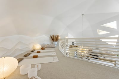 Yoga/meditation loft above the main living area