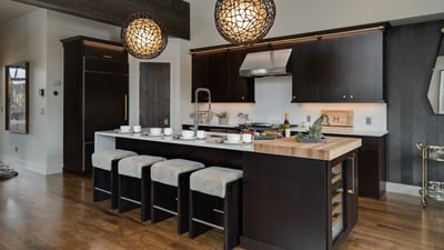 Kitchen with bar seating