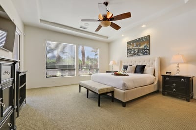 Primary bedroom with king bed