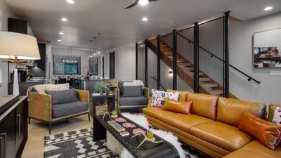 Modern and cozy great room space on main floor
