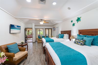 #10. Queen beds, AC, Living, Ensuite Bathroom