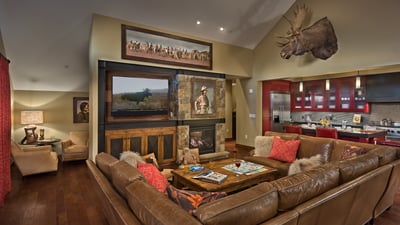 Great room with fireplace
